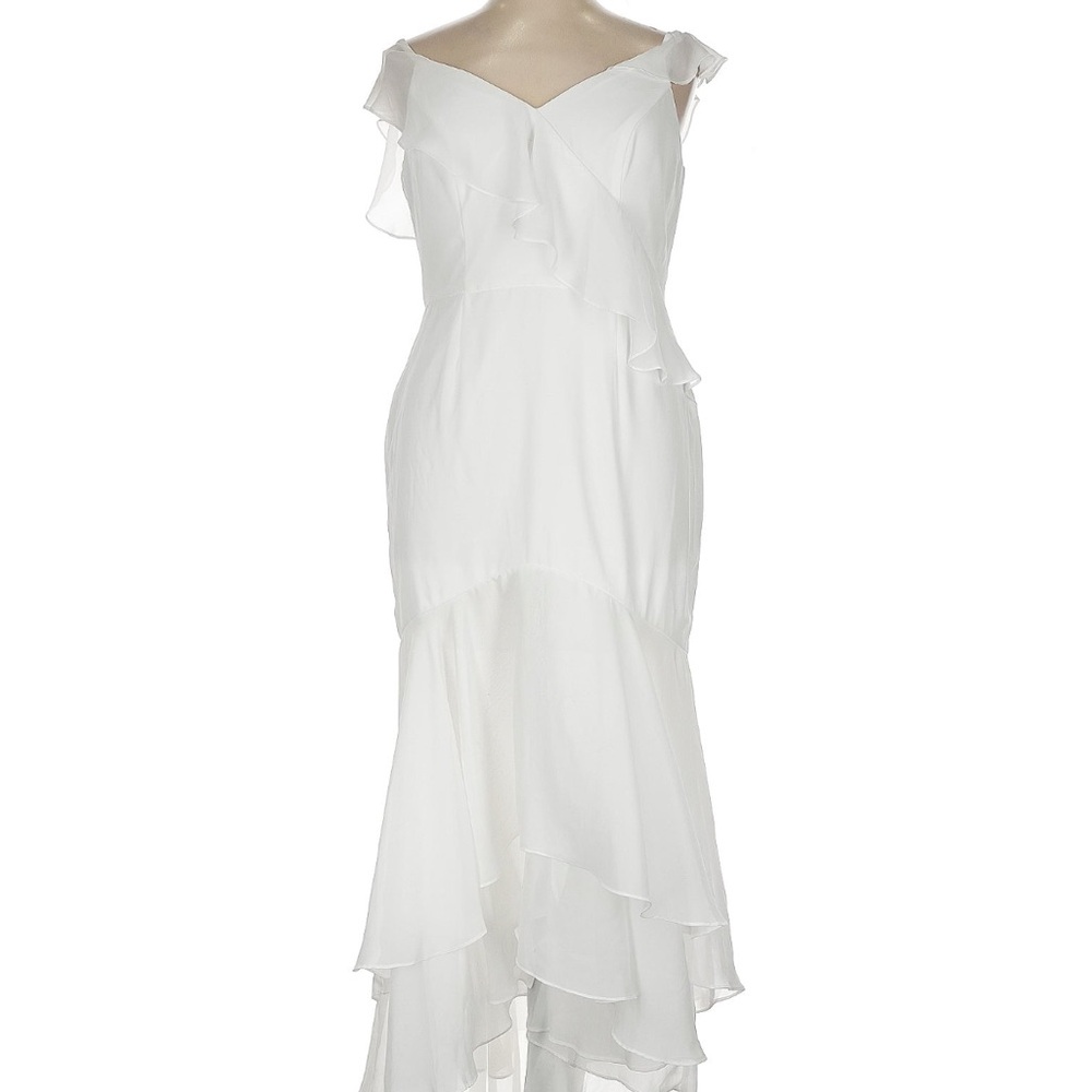 Elegant White Ruffle Dress